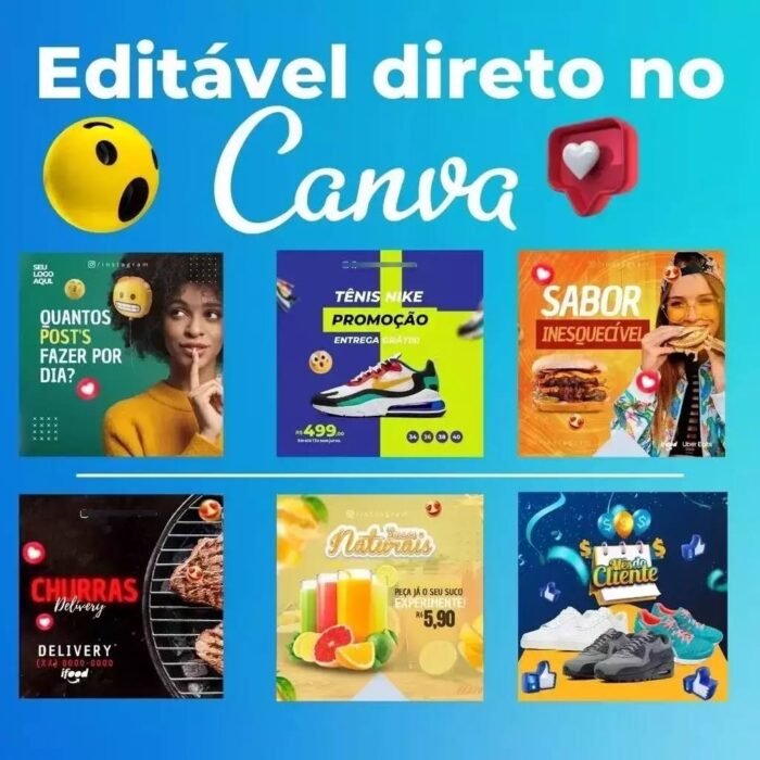 Pack Canva 2 REAIS seu NICHO - Artes Editáveis Redes Sociais | BARATO | PROMOÇÃO - Imagem 1